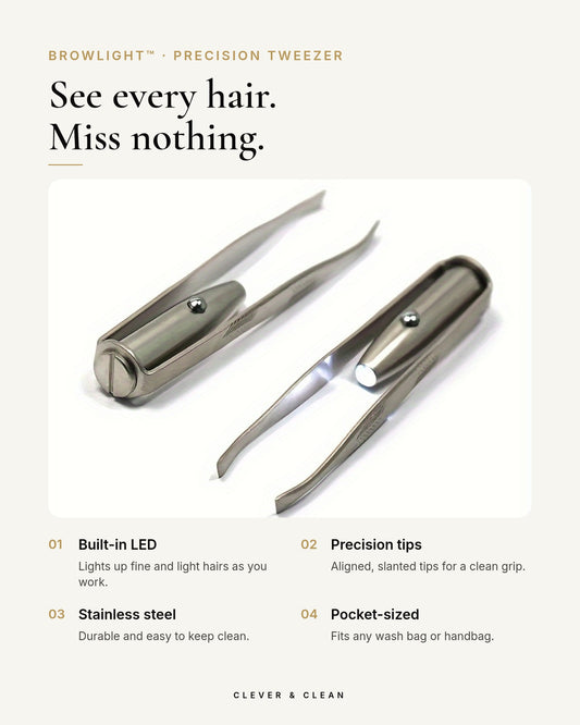 BrowLight Precision Tweezer with built-in LED