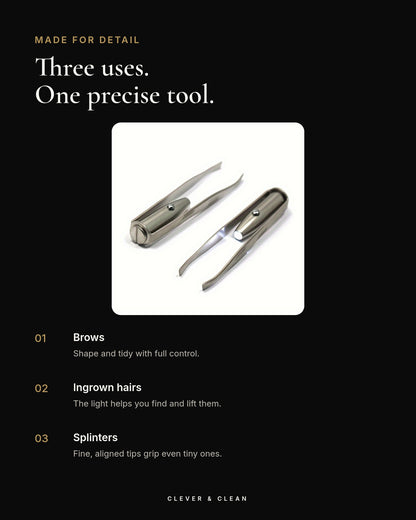 BrowLight uses: brows, ingrown hairs and splinters